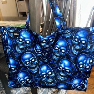 Asylum Blue Skull Tote Bag - Brand New